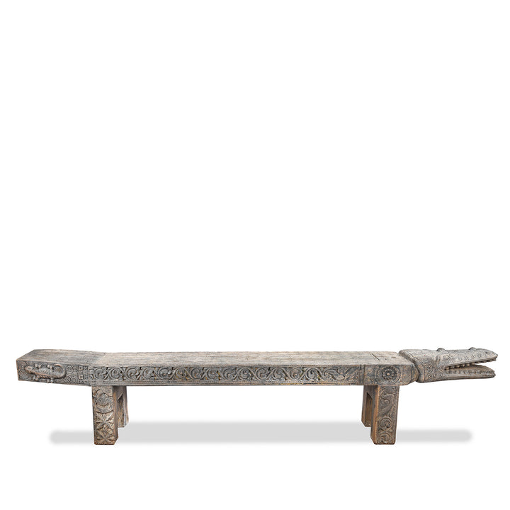 Vintage Crocodile Bench From Kerala | Indigo Antiques