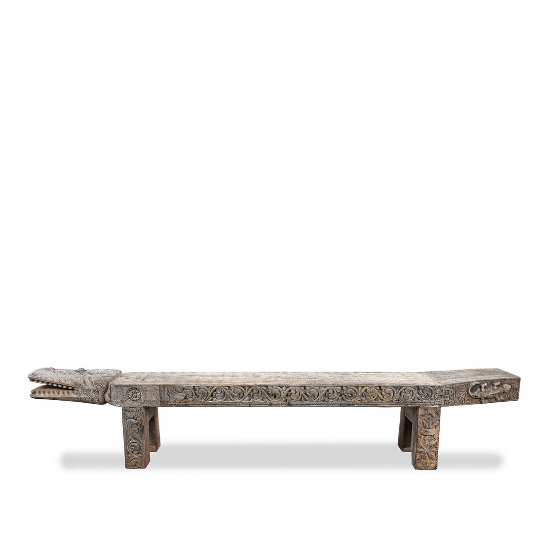 Vintage Crocodile Bench From Kerala | Indigo Antiques