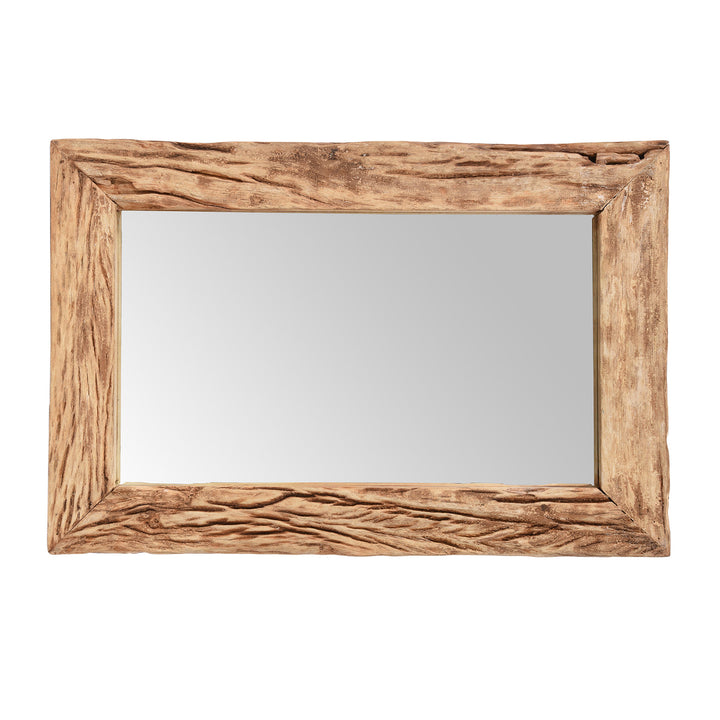 Landscape View Of Bleached Acacia Rustic Mirror From Rajasthan | Indigo Antiques
