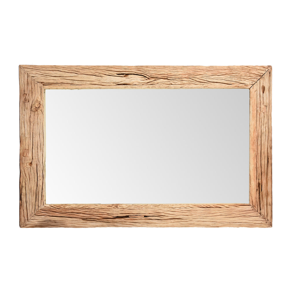 Landscape View Of Bleached Acacia Rustic Mirror From Rajasthan | Indigo Antiques