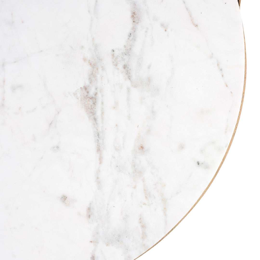 Top Detail From Mango Wood Chukki Rice Mill From Rajasthan With Marble Top | Indigo Antiques