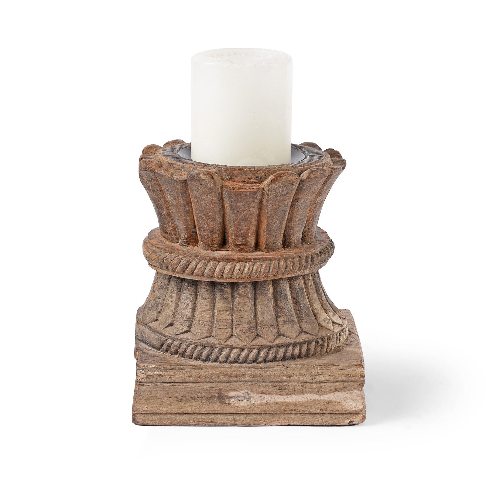 Candlestand Made From An Old Teak Carving | Indigo Antiques