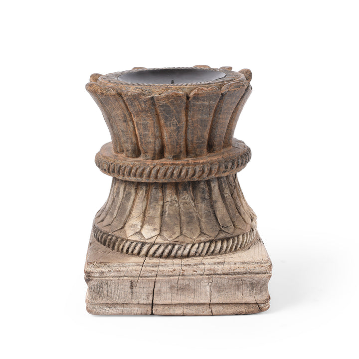 Candlestand Made From An Old Teak Carving | Indigo Antiques