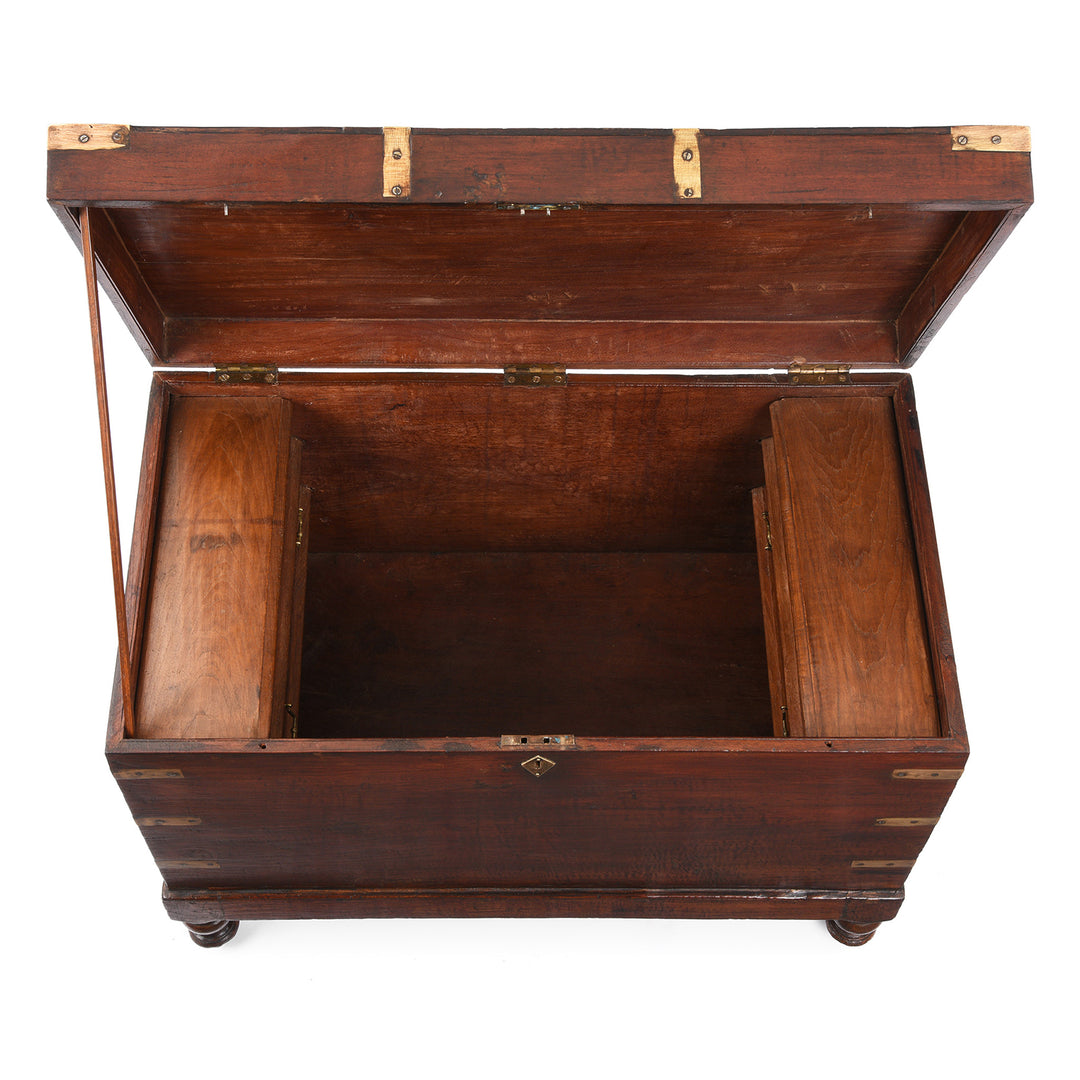Interior Antique Brass Bound Jackfruit wood Military Chest | Indigo Antiques