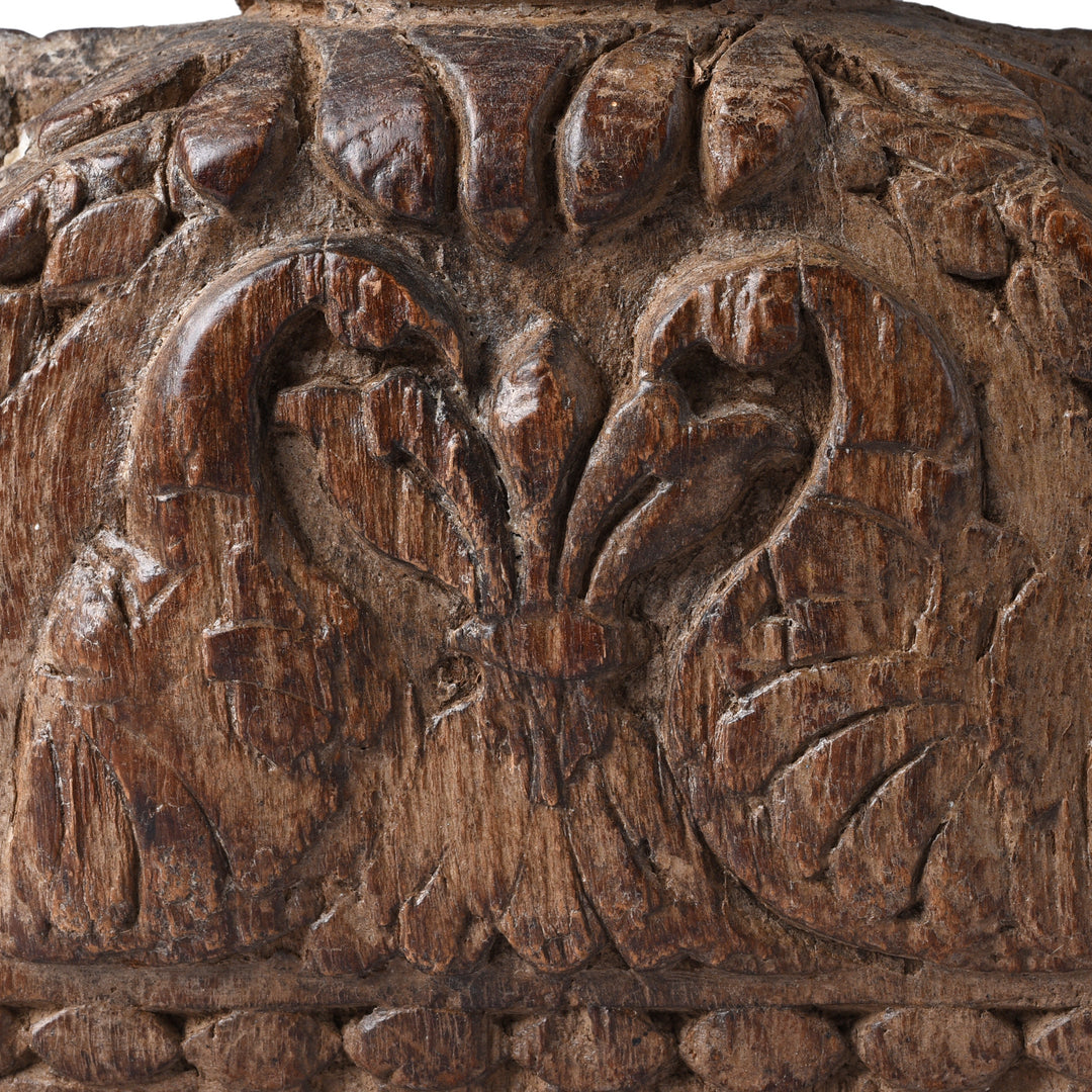 Parrot Carvings From Antique Indian Carved Seed Drill From Maharashtra | Indigo Antiques