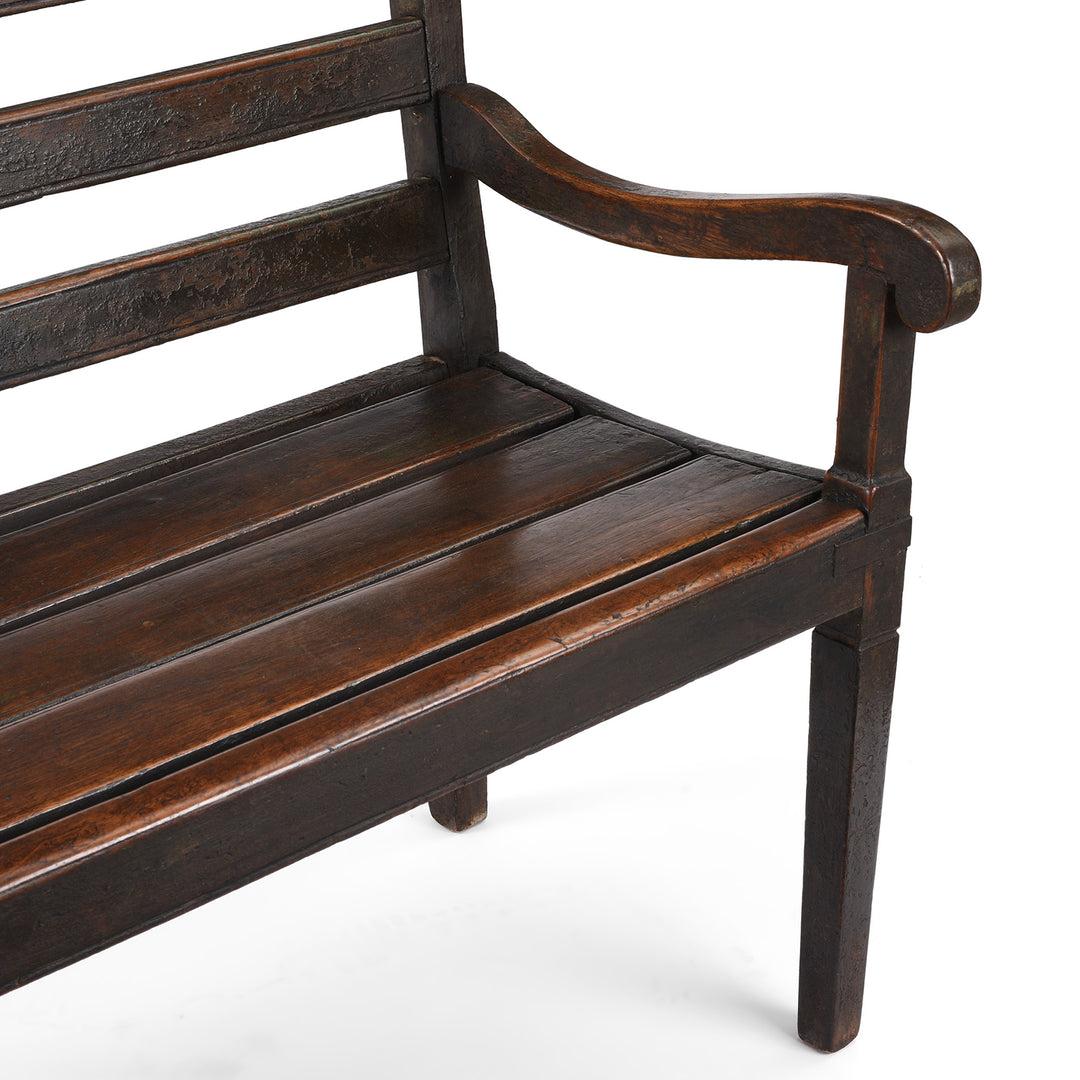 Detail From Antique Regency Anglo-Indian Teak Bench | Indigo Antiques