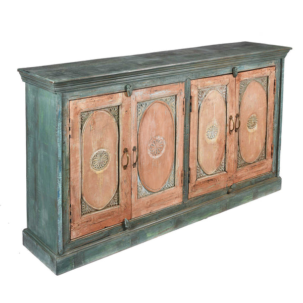Pastel Painted  Sideboard Made From Reclaimed Teak