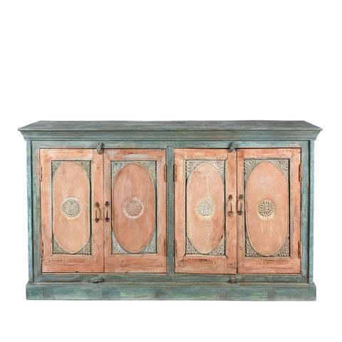 Pastel Painted  Sideboard Made From Reclaimed Teak