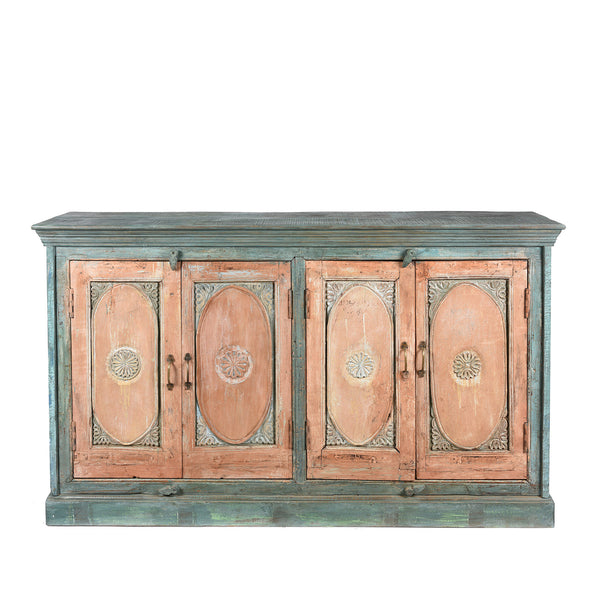 Pastel Painted  Sideboard Made From Reclaimed Teak