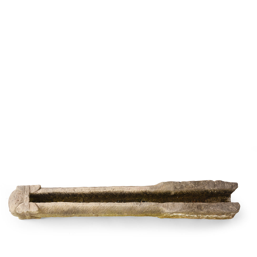 Top DOwn VIew Of Carved Stone Water Spout From Kutch | Indigo Antiques