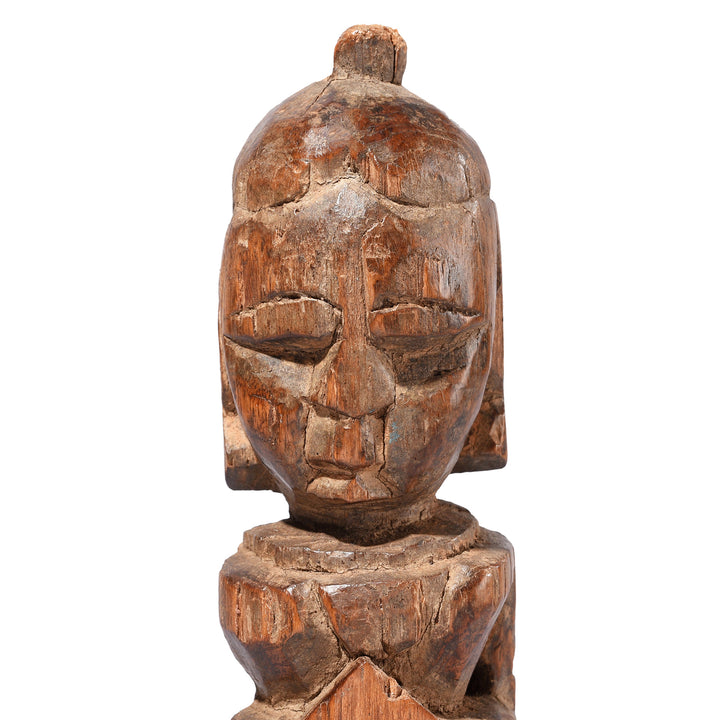 Head Detail From Carved Gangaur Figure From Banswara Tribal Region - 19th Century | Indigo Antiques
