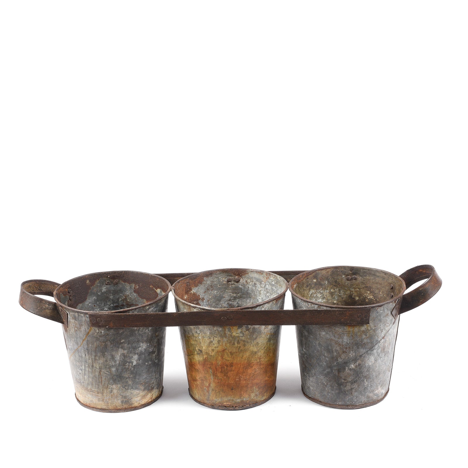 Vintage Galvanised Bucket Planter - 3 Way | Indigo Antiques