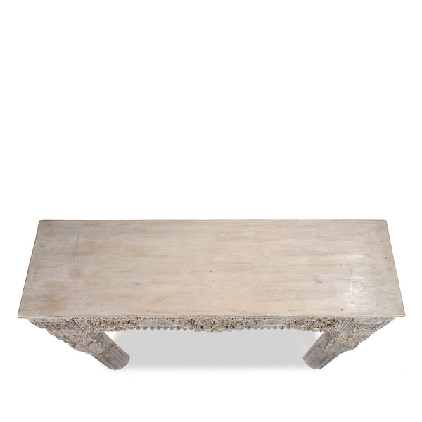 Reclaimed Teakwood Console Table With Painted Finish