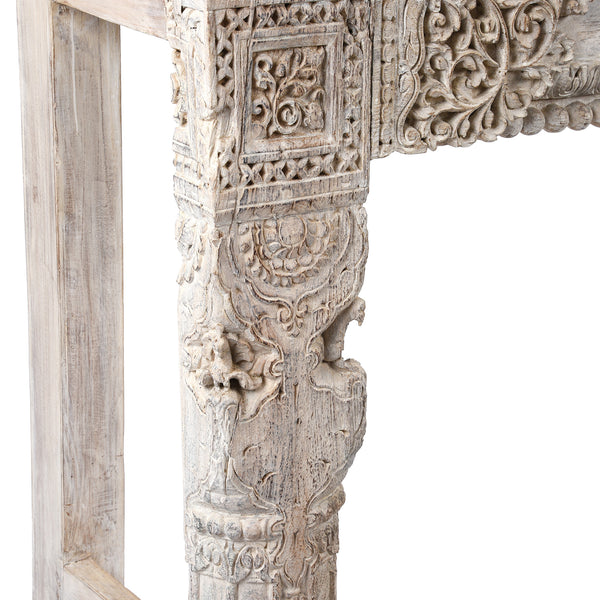 Reclaimed Teakwood Console Table With Painted Finish