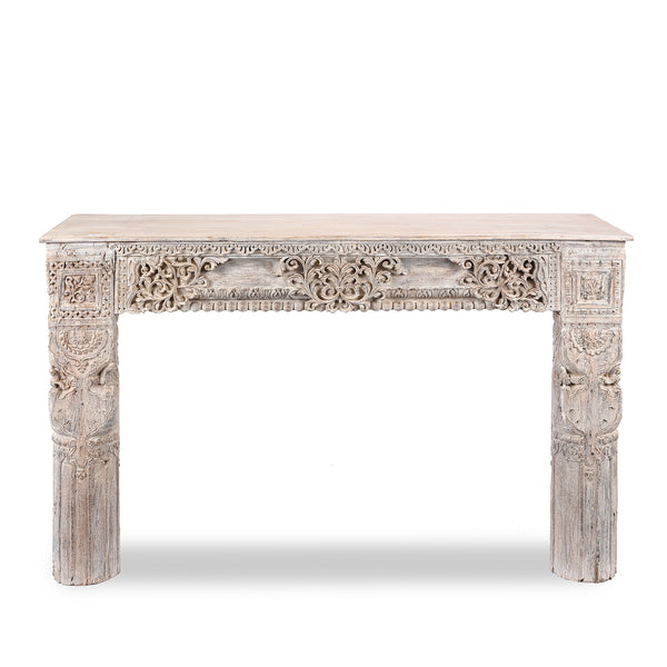 Reclaimed Teakwood Console Table With Painted Finish