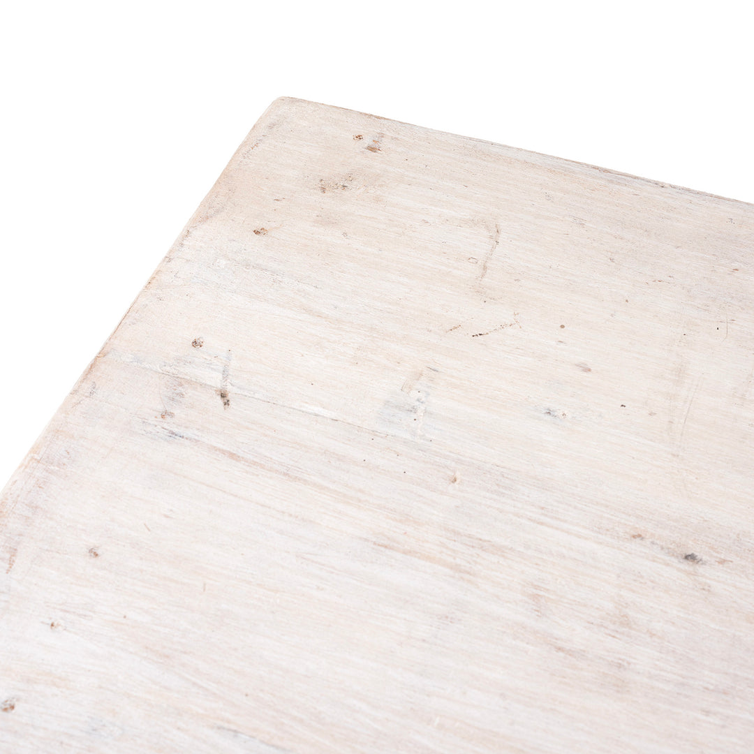 Corner Detail From Reclaimed Teakwood Console Table With Painted Finish | Indigo Antiques