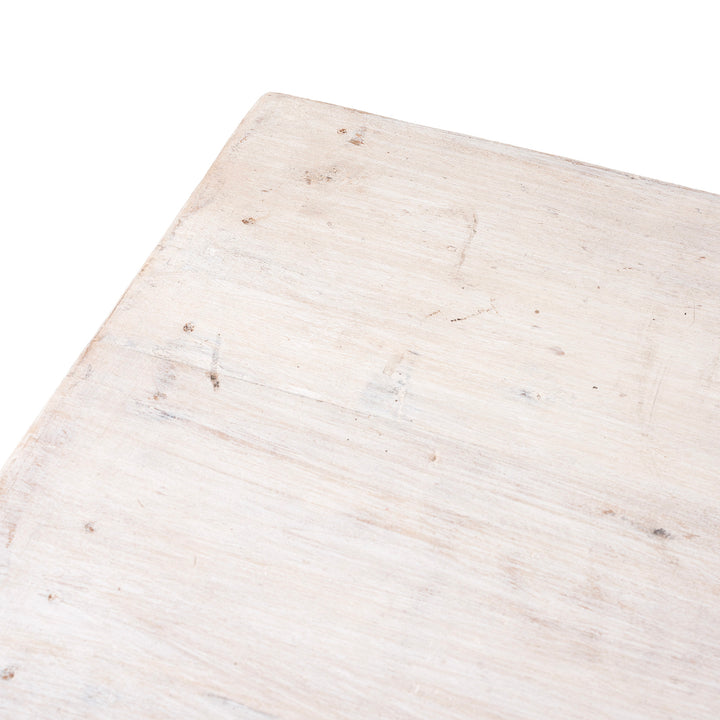 Corner Detail From Reclaimed Teakwood Console Table With Painted Finish | Indigo Antiques