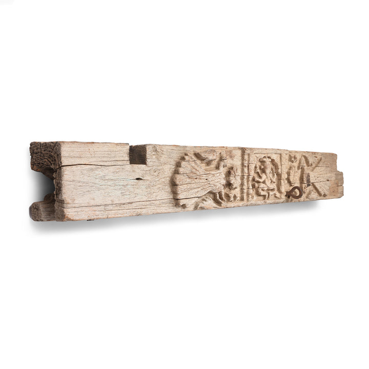 Depth Detail From Antique Carved Teak Lintel Panel From Kutch | Indigo Antiques