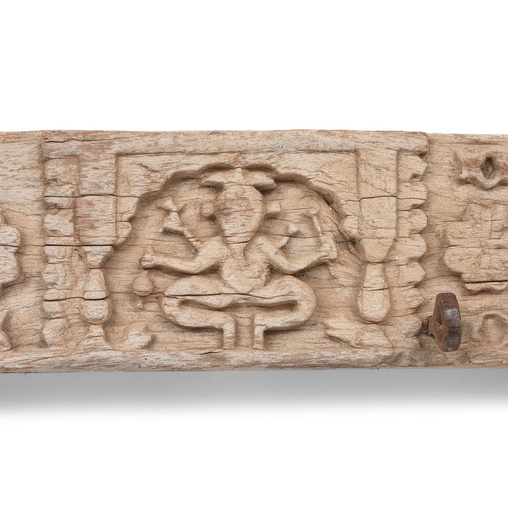 Detail From Antique Carved Teak Lintel Panel From Kutch | Indigo Antiques