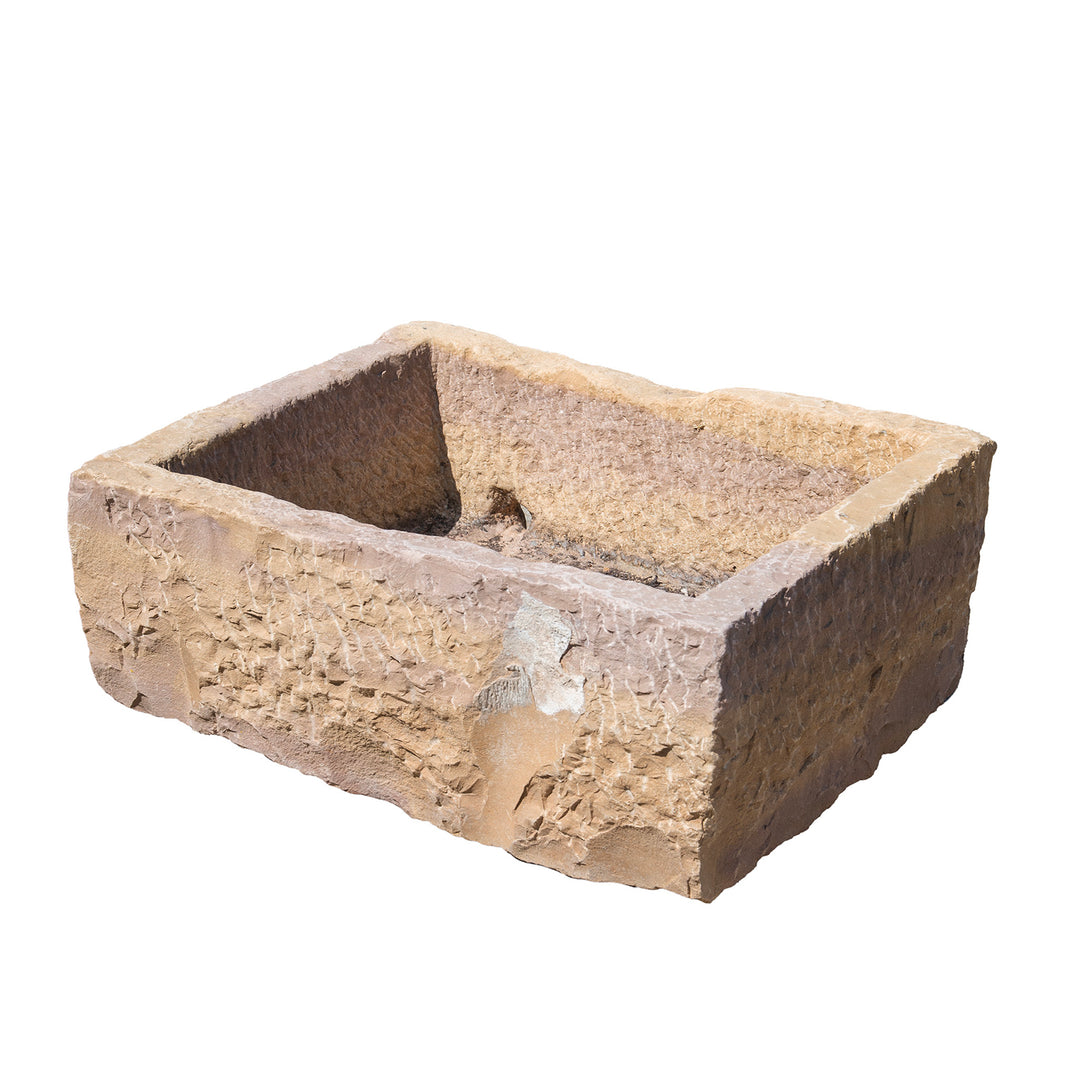 Angled View Of Antique Indian Carved Stone Water Trough | Indigo Antiques