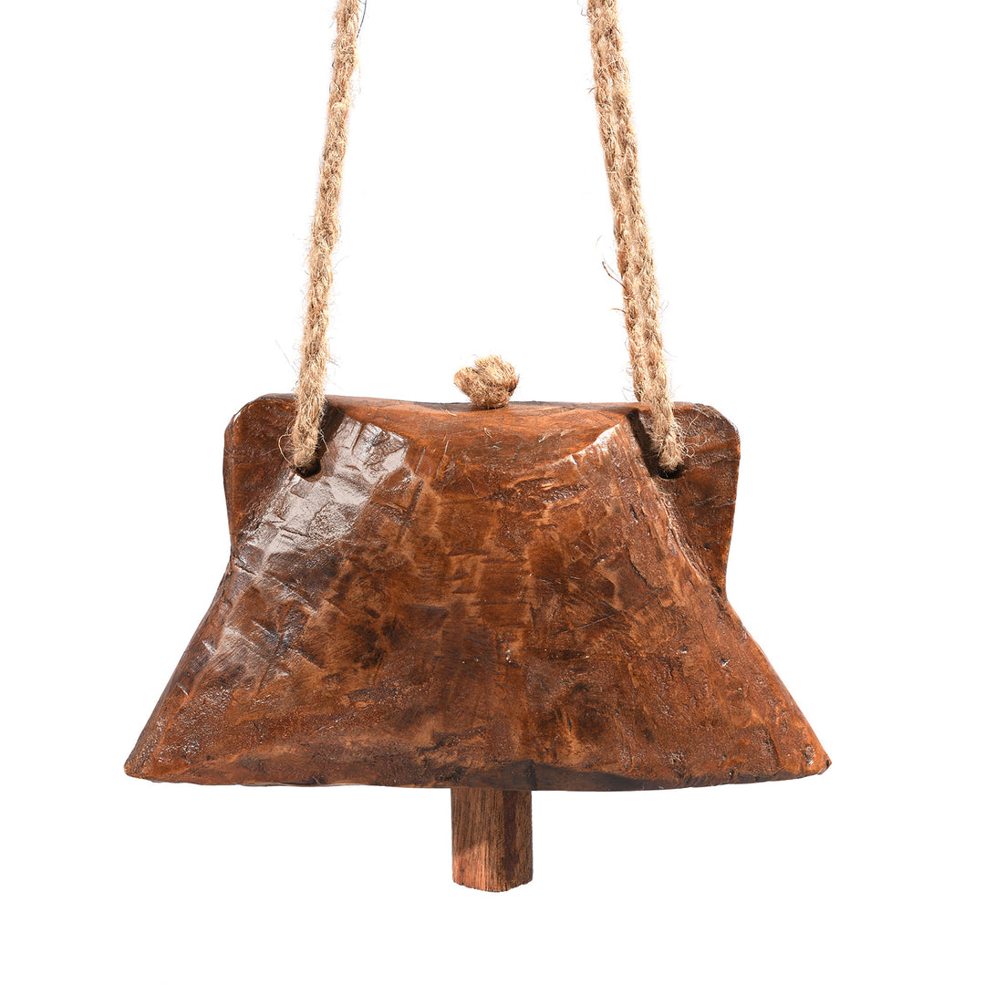 Carved Teak Cow Bell From Rajasthan - Early 20th Century | Indigo Antiques