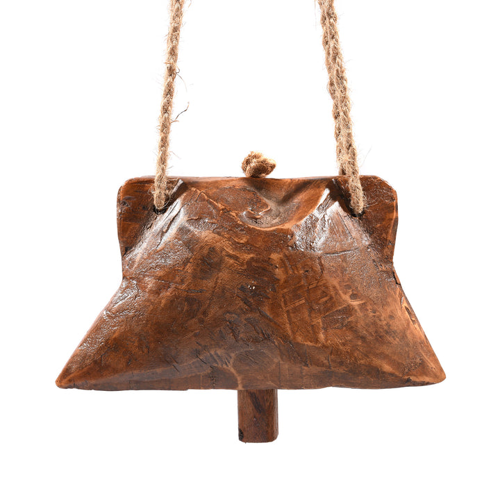 Carved Teak Cow Bell From Rajasthan - Early 20th Century | Indigo Antiques