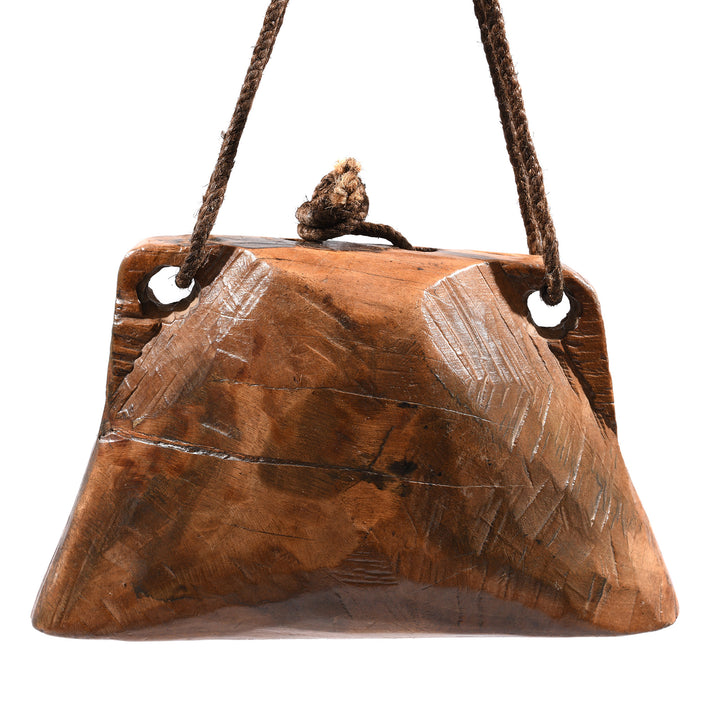 Carved Teak Cow Bell From Rajasthan - Early 20th Century | Indigo Antiques