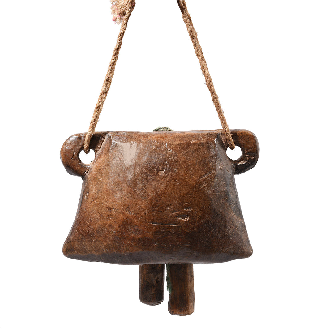Reverse Of Antique Old Indian Cow Bell From Rajasthan - Early 20th Century | Indigo Antiques