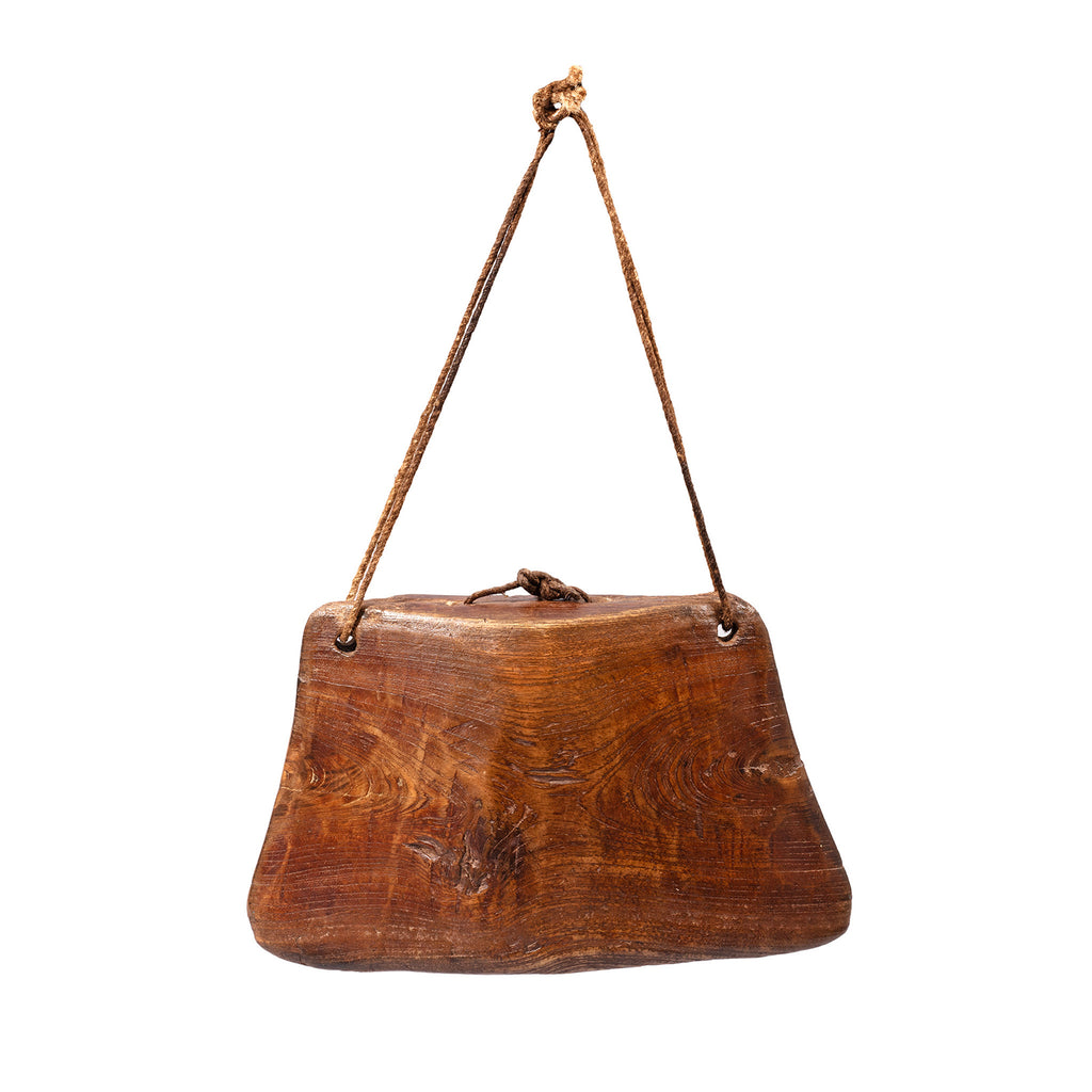 Cow Bell Carved Teak - From Rajasthan 50-75yrs Old