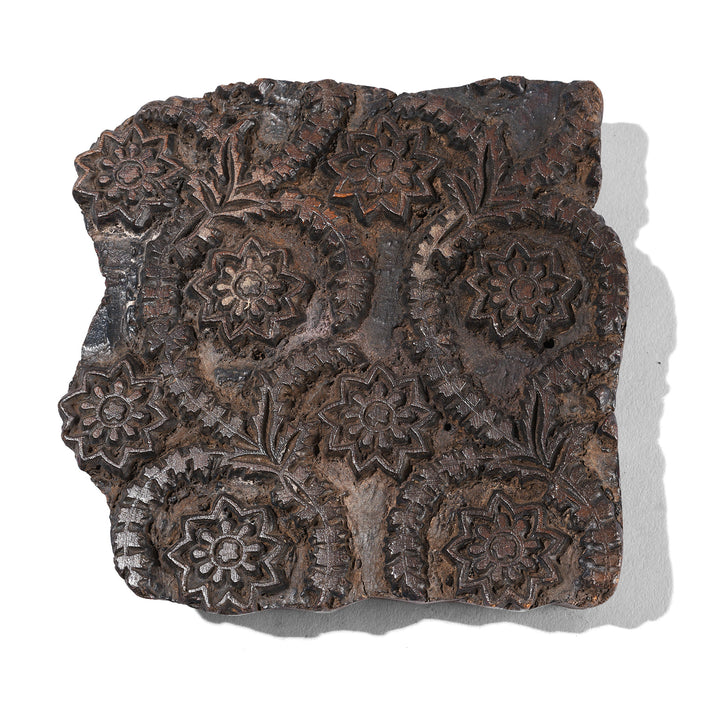 Old Floral Textile Printing Block  From Jaipur | INDIGO ANTIQUES