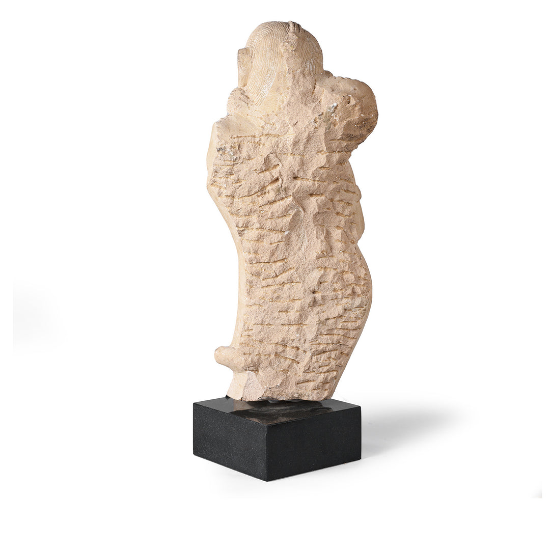 Back Of Carved Stone Apsara Statue From India | Indigo Antiques