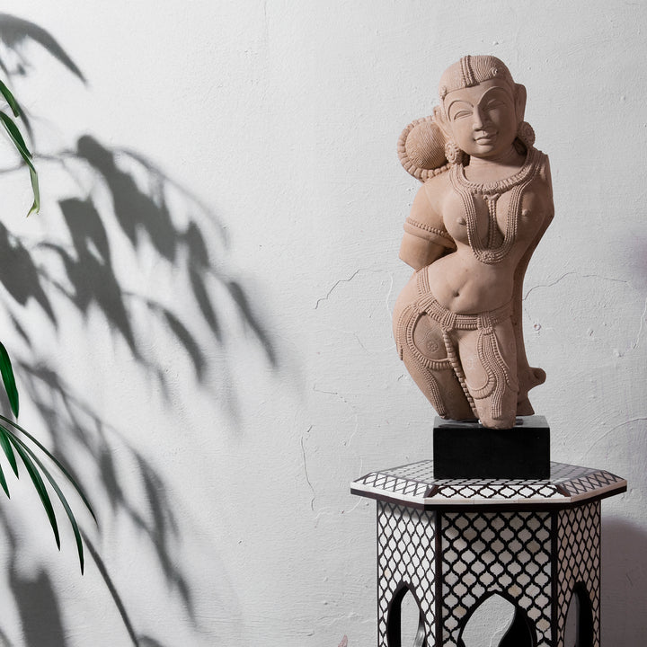 Carved Stone Apsara Statue From India | Indigo Antiques