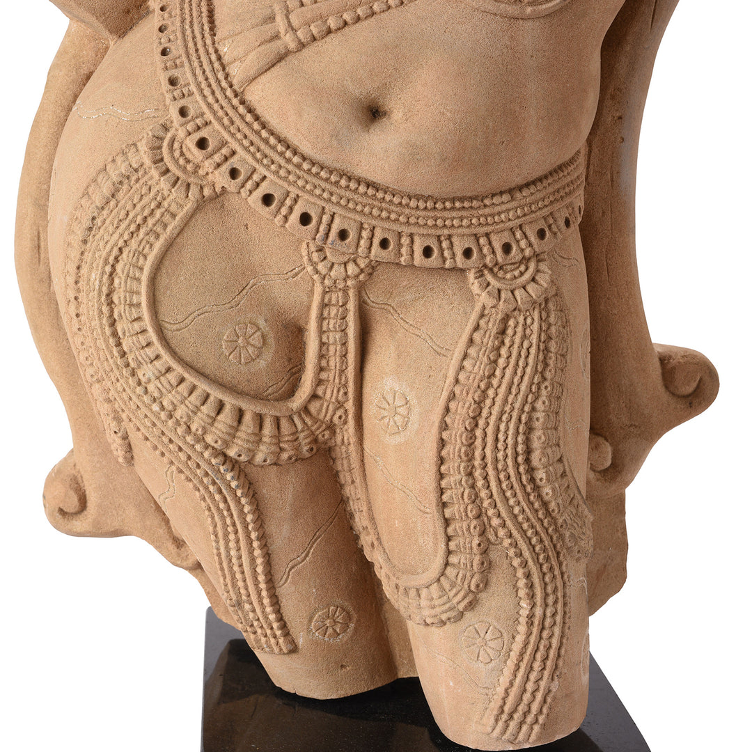 Detail From A Beautifully Carved Stone Apsara | Indigo Antiques