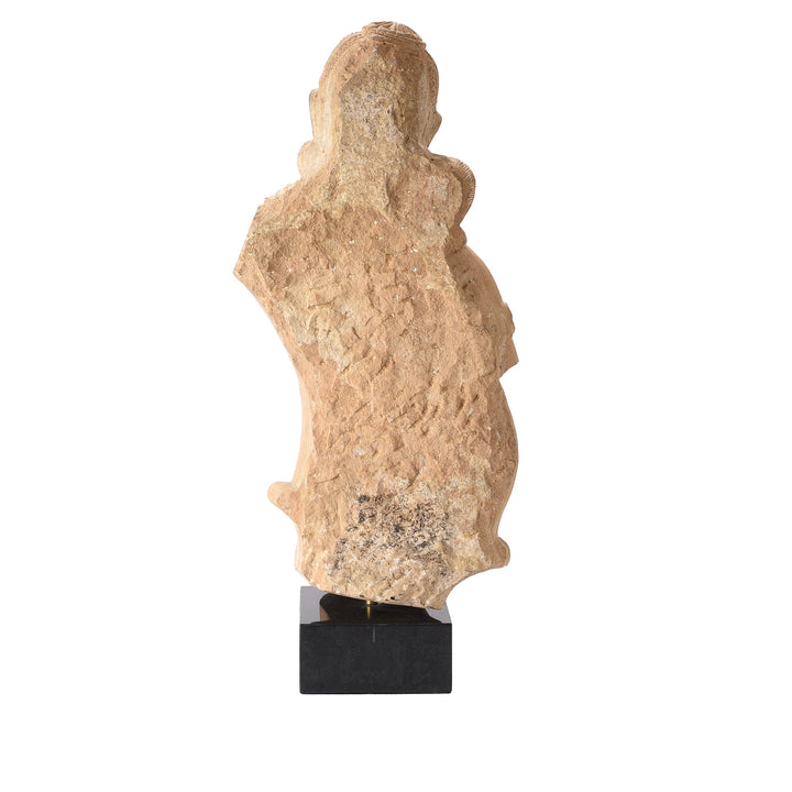 Back Of A Beautifully Carved Stone Apsara | Indigo Antiques