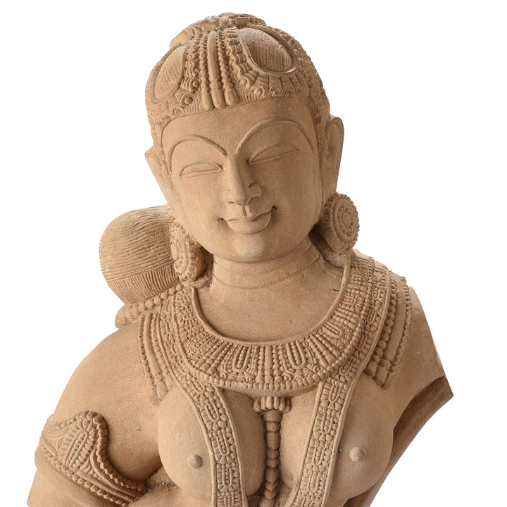 Detail From A Beautifully Carved Stone Apsara | Indigo Antiques