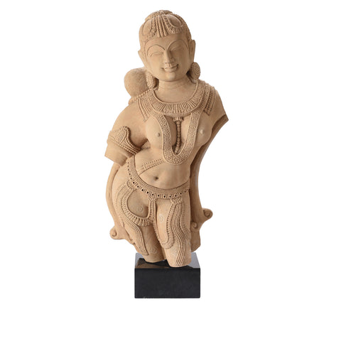 Carved Stone Apsara Statue From India