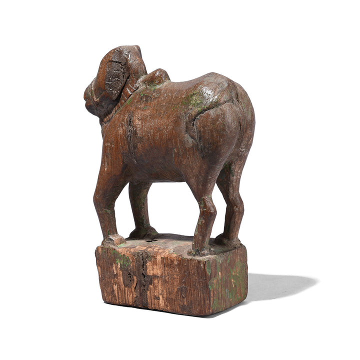 Rear View Of Antique Indian Carved Nandi Bull | Indigo Antiques