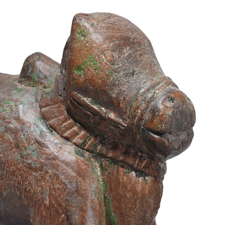 Face Detail From Antique Indian Carved Nandi Bull | Indigo Antiques