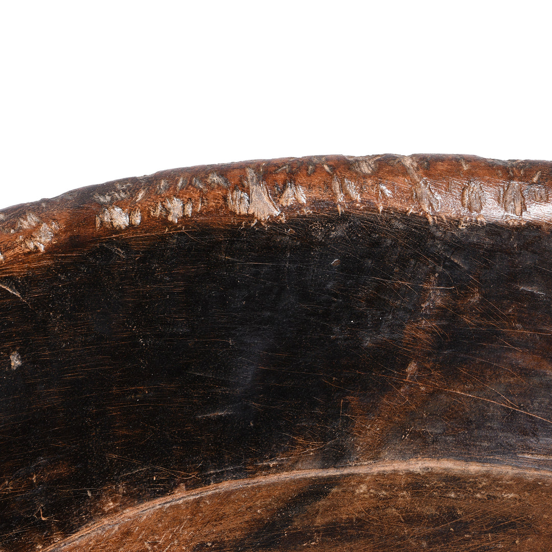 Interior detail of an Old Indian Teak Parat Bowl From Rajasthan| Indigo Antiques