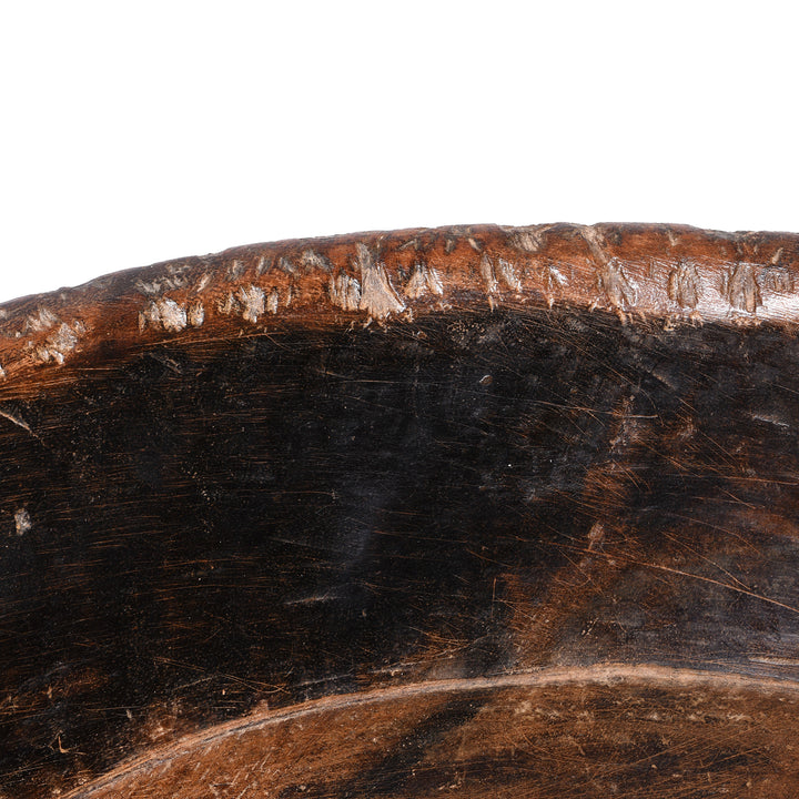 Interior detail of an Old Indian Teak Parat Bowl From Rajasthan| Indigo Antiques