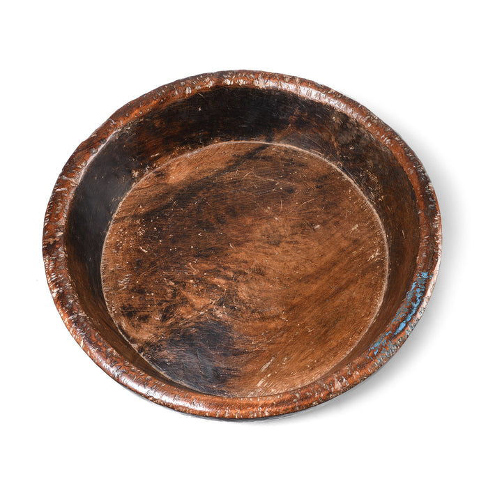Interior of Old Indian Teak Parat Bowl From Rajasthan| Indigo Antiques