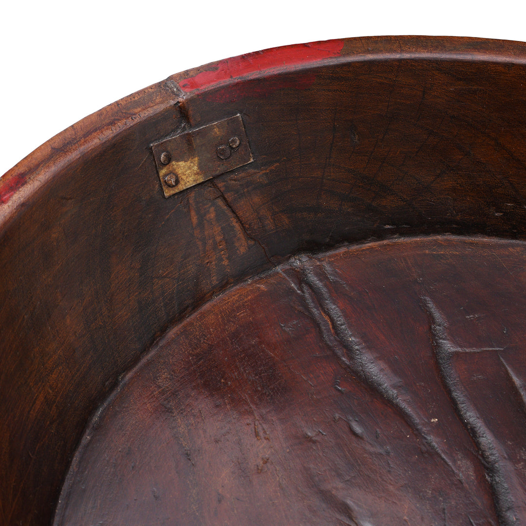 Repair Detail From Antique Carved Indian Parath Bowl From Rajasthan | Indigo Antiques