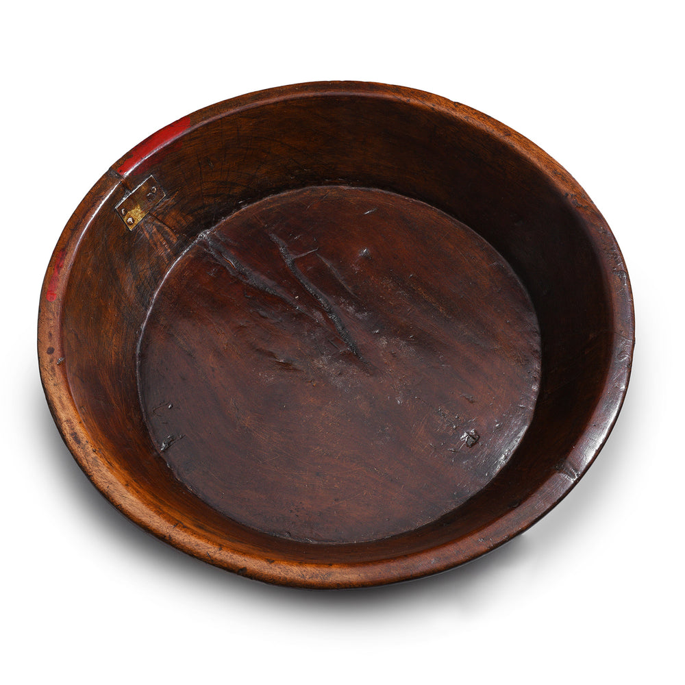 Interior Of Antique Carved Indian Parath Bowl From Rajasthan | Indigo Antiques