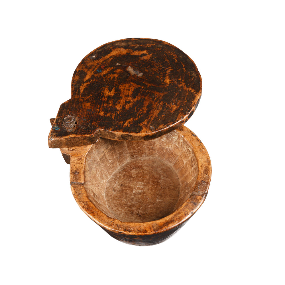 Interior Of Teak Masala Box From Banswara Tribal Region | Indigo Antiques