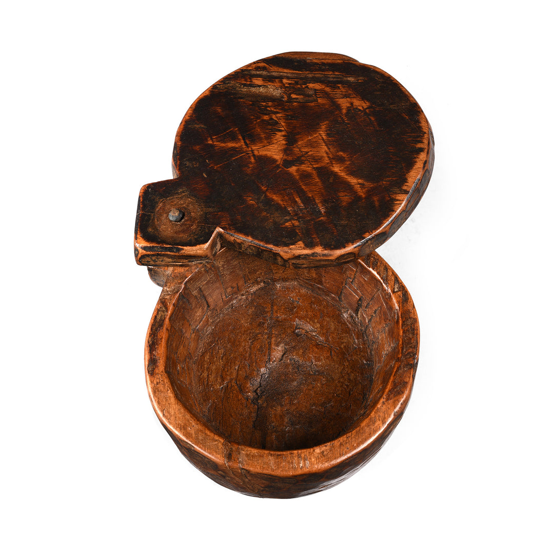 Interior Of Teak Masala Box From Banswara Tribal Region | Indigo Antiques