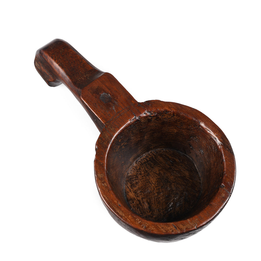 Old Carved Teak Grain Scoop From Banswara | Indigo Antiques