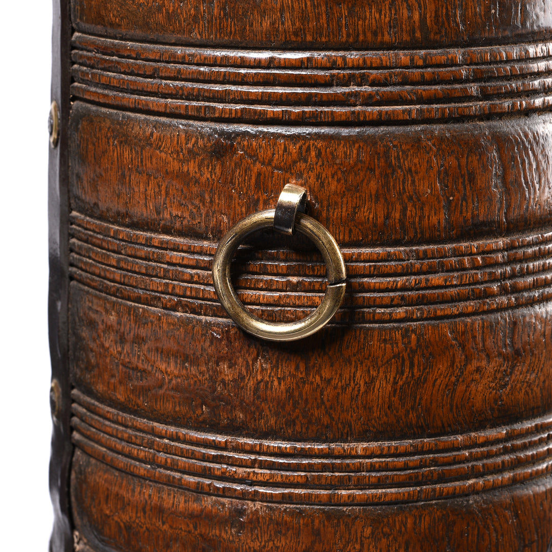 Detail From Antique Teak & Iron Grain Measure From Rajasthan - 19th Century | Indigo Antiques