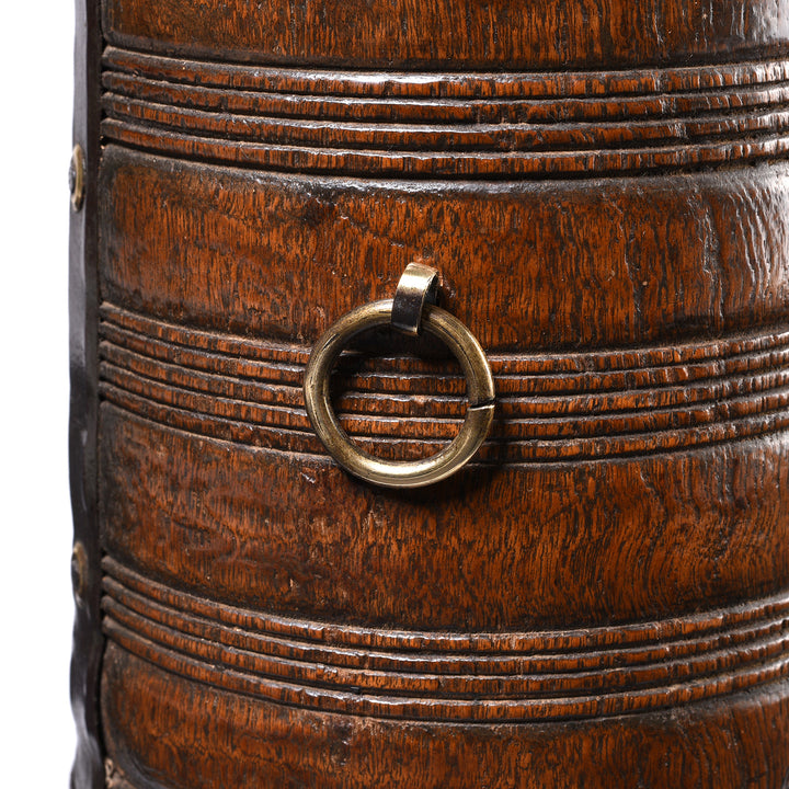 Detail From Antique Teak & Iron Grain Measure From Rajasthan - 19th Century | Indigo Antiques