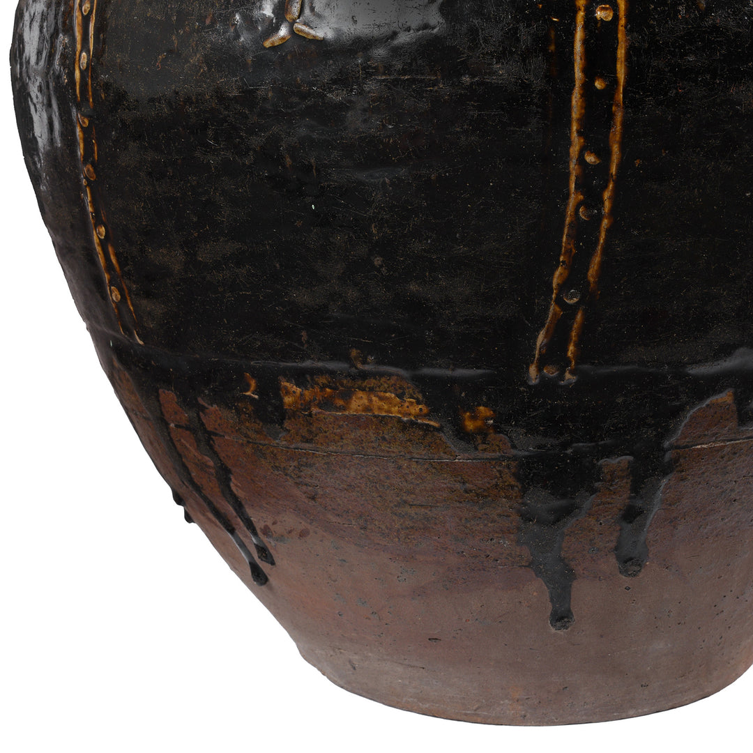 Bottom Detail From Antique Glazed Martaban Jar From Burma | Indigo Antiques