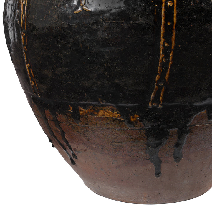 Bottom Detail From Antique Glazed Martaban Jar From Burma | Indigo Antiques